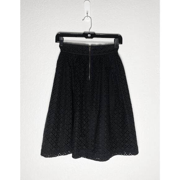 Maje Women's Jaggy Black A Line Eyelet Lined Pleated Mini Skirt Classic Flirty - Picture 2 of 8